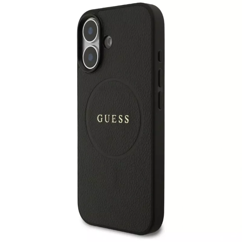 Guess Grained Ring MagSafe Case für iPhone 17 - Schwarz