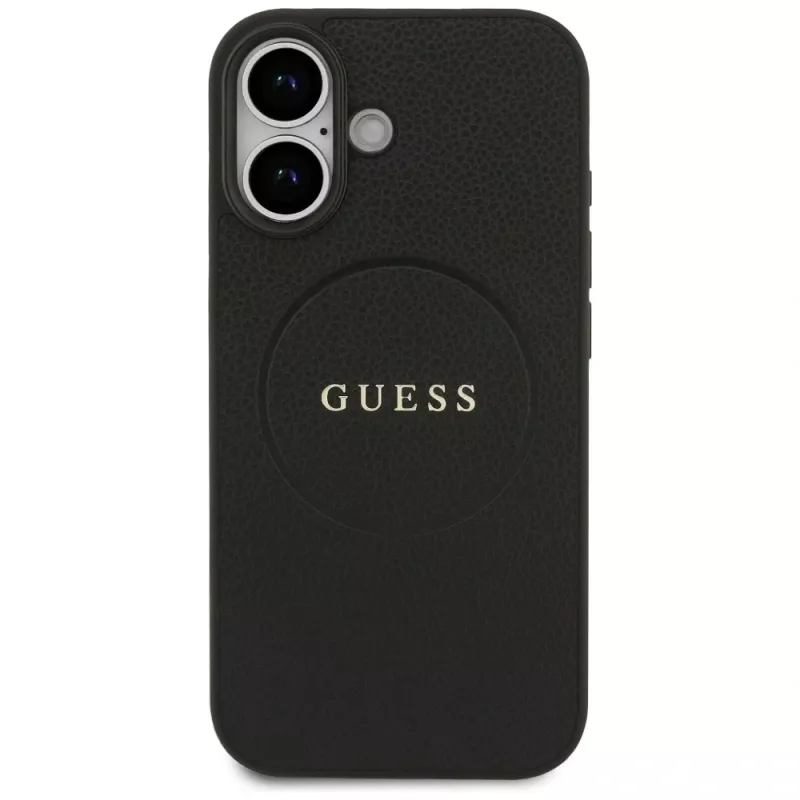 Guess Grained Ring MagSafe Case für iPhone 17 - Schwarz