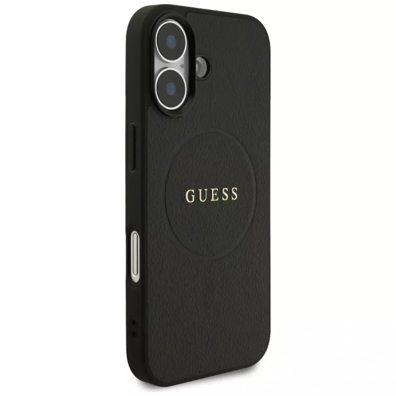 Guess Grained Ring MagSafe Case für iPhone 17 - Schwarz
