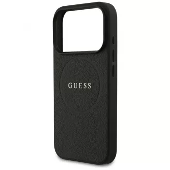 Guess Grained Ring MagSafe Case für iPhone 17 Pro Max (Schwarz)