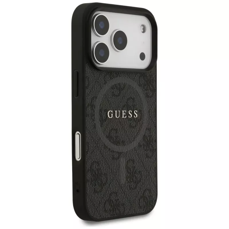 Guess 4G Ring Classic Logo MagSafe Case für iPhone 17 Pro (Schwarz)