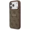 Guess 4G Ring Classic Logo MagSafe Back Cover für Apple iPhone 17 Pro, Braun