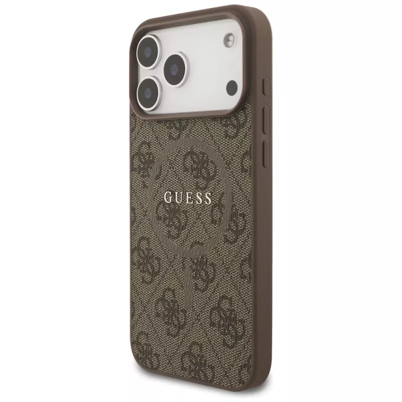 Guess 4G Ring Classic Logo MagSafe Case für iPhone 17 Pro Max (Braun)