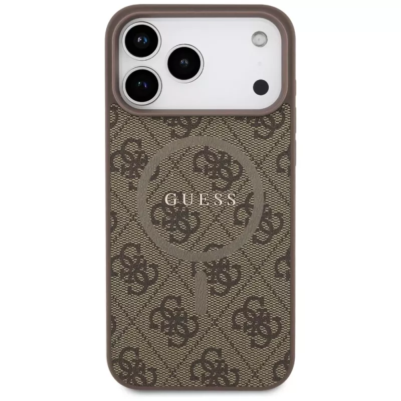 Guess 4G Ring Classic Logo MagSafe Case für iPhone 17 Pro Max (Braun)