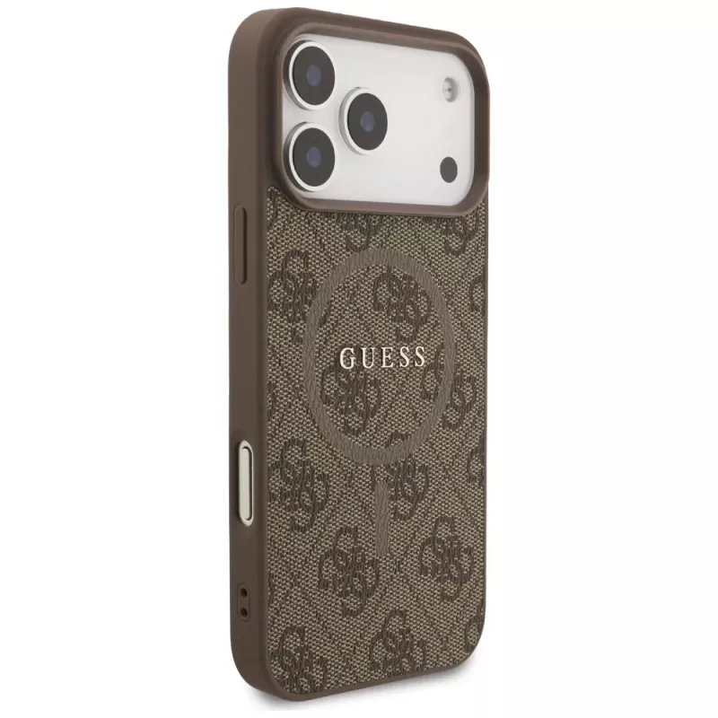 Guess 4G Ring Classic Logo MagSafe Case für iPhone 17 Pro Max (Braun)