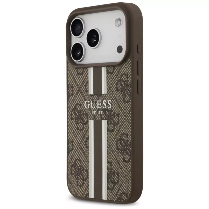 Guess 4G Printed Stripes MagSafe Case für Apple iPhone 17 Pro - Braun
