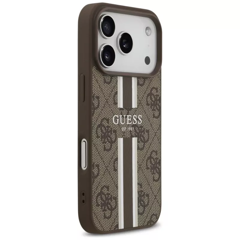 Guess 4G Printed Stripes MagSafe Case für Apple iPhone 17 Pro - Braun