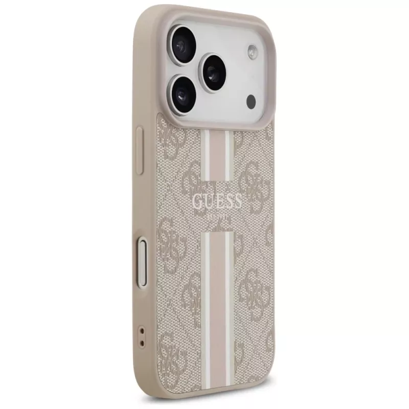Guess 4G Printed Stripes MagSafe Case für iPhone 17 Pro (Pink)