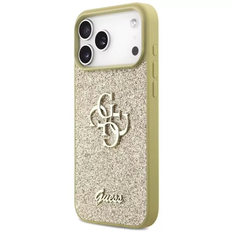 Guess Fixed Glitter Big 4G Case für iPhone 17 Pro Max (Gold)