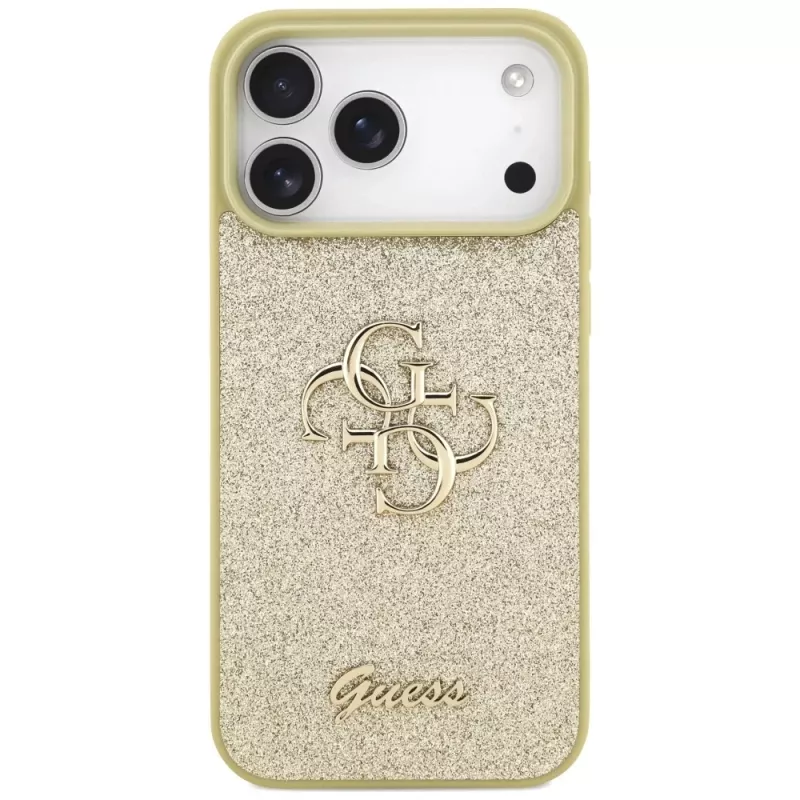 Guess Fixed Glitter Big 4G Case für iPhone 17 Pro Max (Gold)