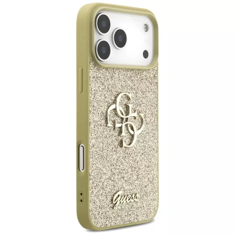 Guess Fixed Glitter Big 4G Case für iPhone 17 Pro Max (Gold)