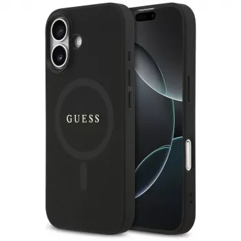 Guess Saffiano Classic Logo MagSafe Case für iPhone 17 Schwarz