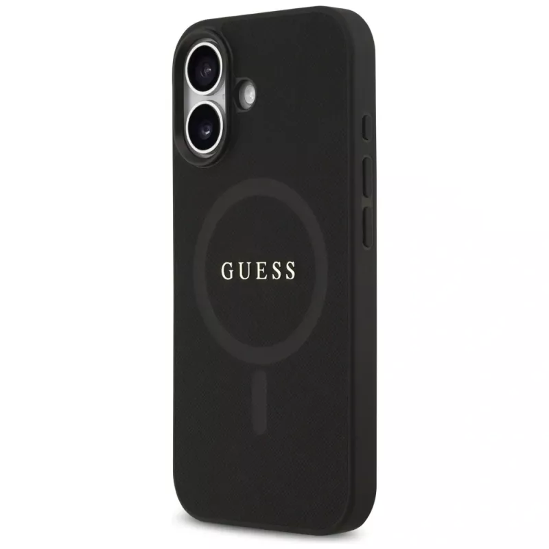 Guess Saffiano Classic Logo MagSafe Case für iPhone 17 Schwarz