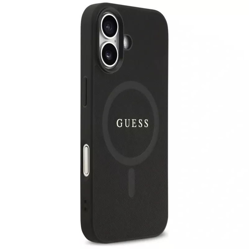 Guess Saffiano Classic Logo MagSafe Case für iPhone 17 Schwarz