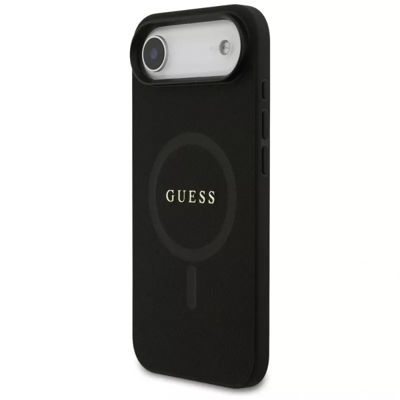 Guess Saffiano Classic Logo MagSafe Case für iPhone Air, Schwarz