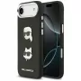 KARL LAGERFELD FW Grained Karl & Choupette Heads Pins & Logo Case für iPhone Air, Schwarz