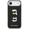 KARL LAGERFELD FW Grained Karl & Choupette Heads Pins & Logo Case für iPhone Air, Schwarz