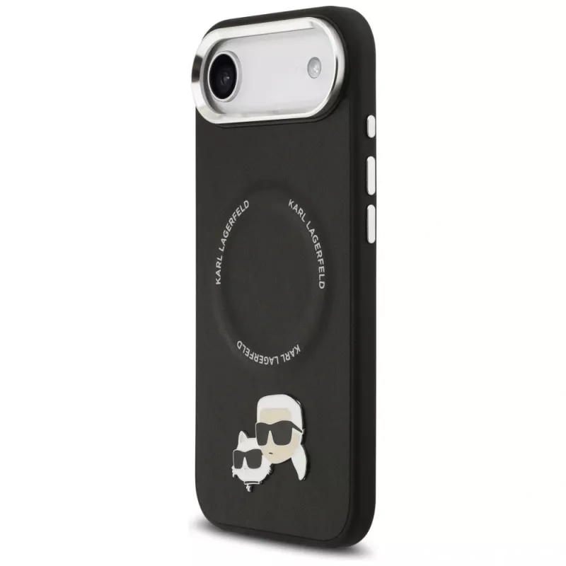 KARL LAGERFELD Karl & Choupette Pins MagSafe Case für iPhone Air, Schwarz
