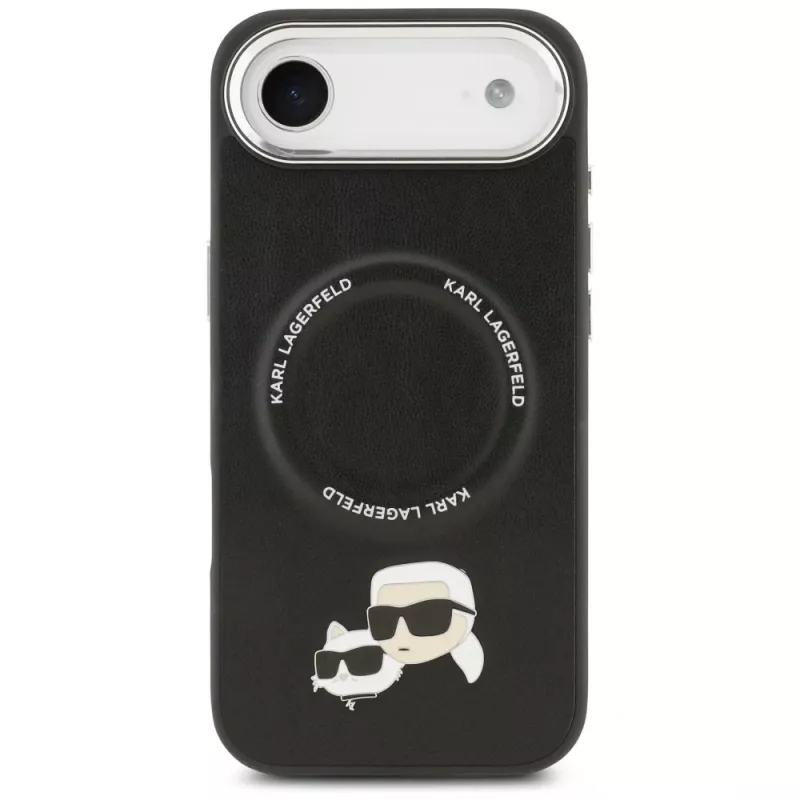 KARL LAGERFELD Karl & Choupette Pins MagSafe Case für iPhone Air, Schwarz