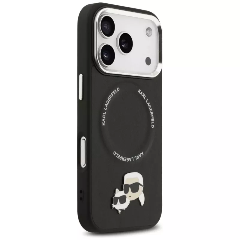 KARL LAGERFELD Karl & Choupette Pins MagSafe Case für Apple iPhone 17 Pro - Schwarz