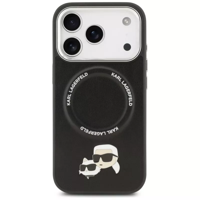 KARL LAGERFELD Karl & Choupette Pins MagSafe Case für Apple iPhone 17 Pro - Schwarz