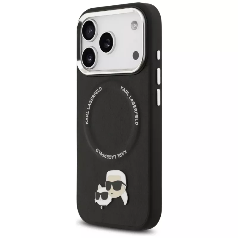 KARL LAGERFELD Karl & Choupette Pins MagSafe Case für Apple iPhone 17 Pro - Schwarz