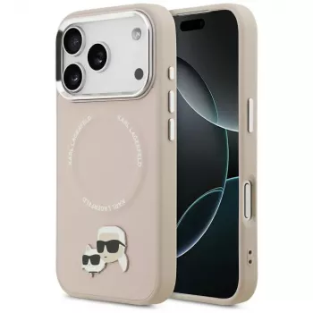 Karl Lagerfeld Karl & Choupette Pins MagSafe Case für iPhone 17 Pro Pink