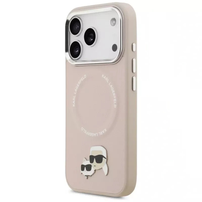 Karl Lagerfeld Karl & Choupette Pins MagSafe Case für iPhone 17 Pro Pink