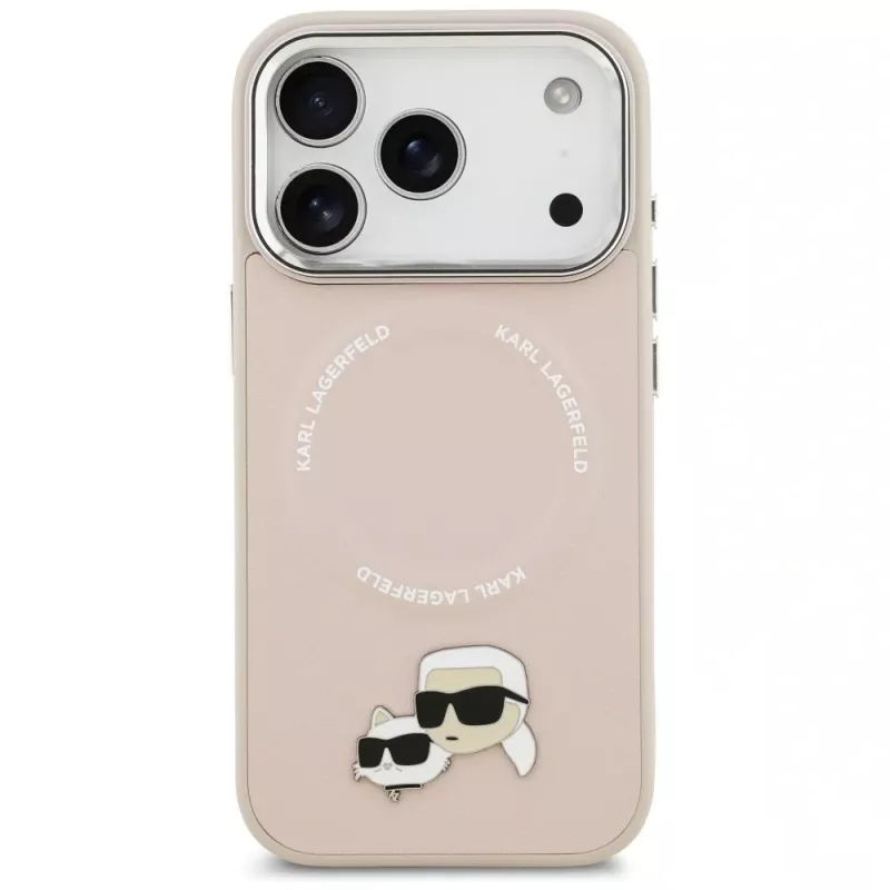 Karl Lagerfeld Karl & Choupette Pins MagSafe Case für iPhone 17 Pro Pink