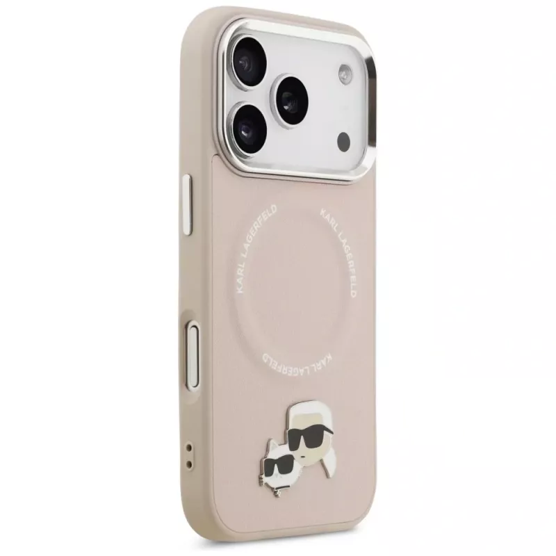 Karl Lagerfeld Karl & Choupette Pins MagSafe Case für iPhone 17 Pro Pink