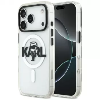 KARL LAGERFELD IML Karl Sketch Logo MagSafe Case für iPhone 17 Pro Transparent