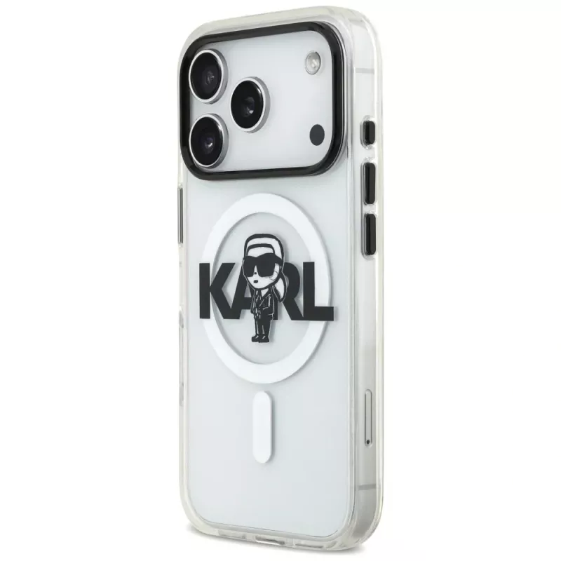 KARL LAGERFELD IML Karl Sketch Logo MagSafe Case für iPhone 17 Pro Transparent