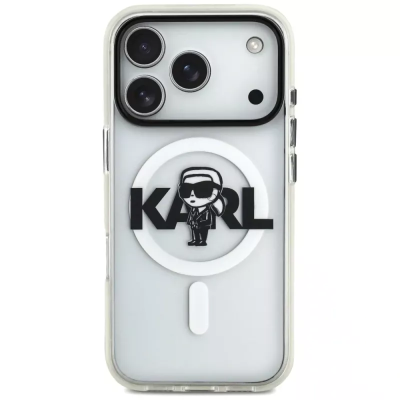KARL LAGERFELD IML Karl Sketch Logo MagSafe Case für iPhone 17 Pro Transparent