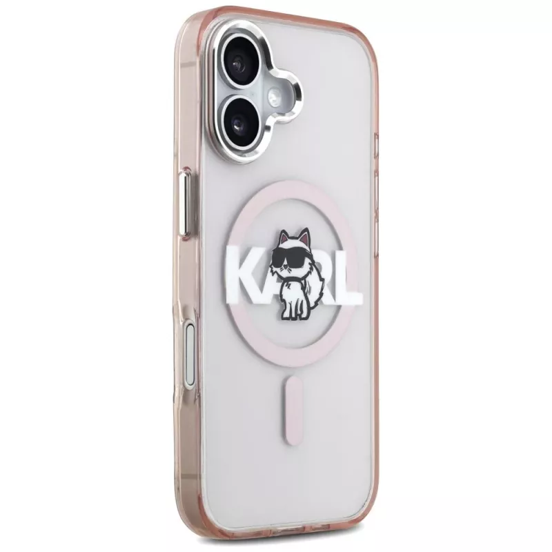 Karl Lagerfeld IML Choupette Sketch Logo MagSafe Case für iPhone 17, Pink