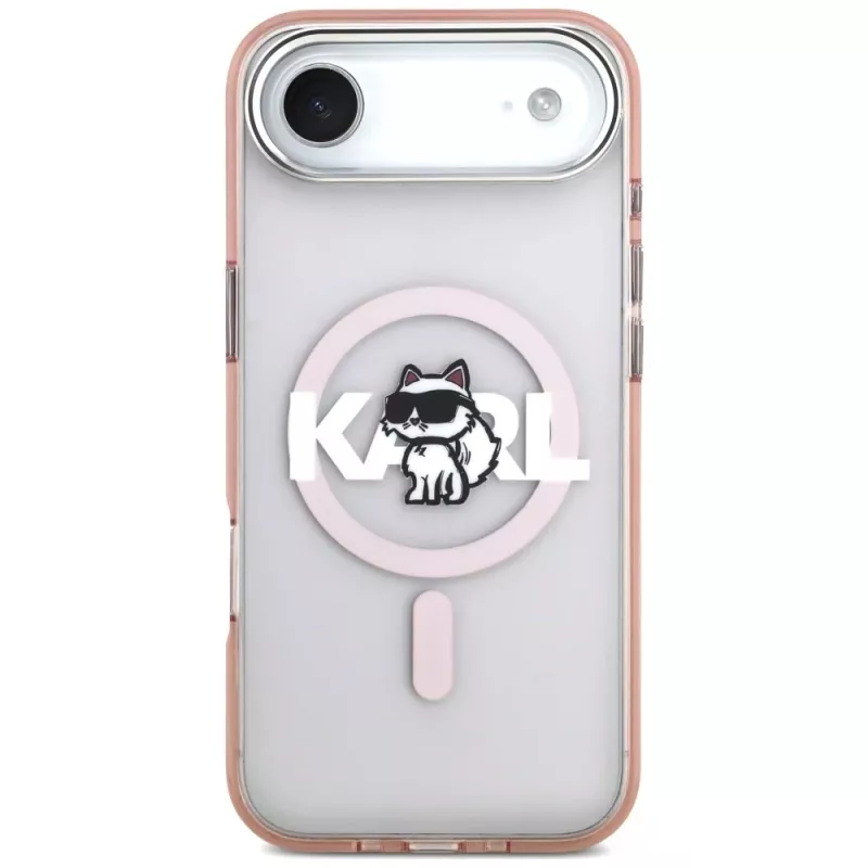 Karl Lagerfeld IML Choupette Sketch Logo MagSafe Case für iPhone Air Pink