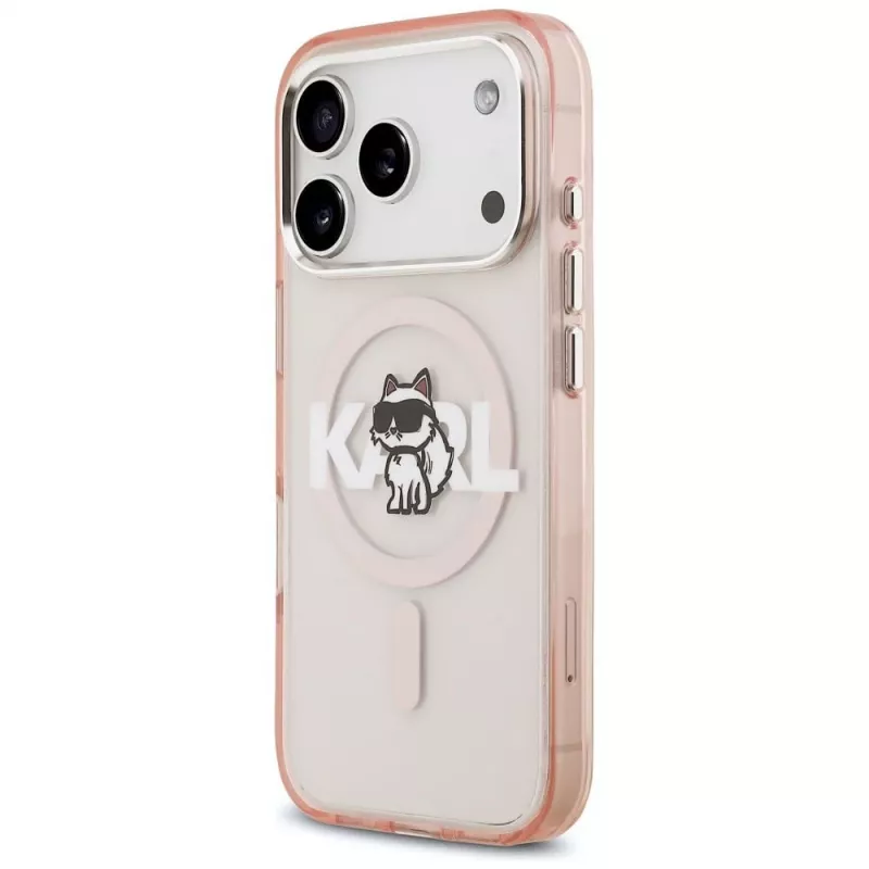Karl Lagerfeld IML Choupette Sketch Logo MagSafe Case für iPhone 17 Pro - Pink