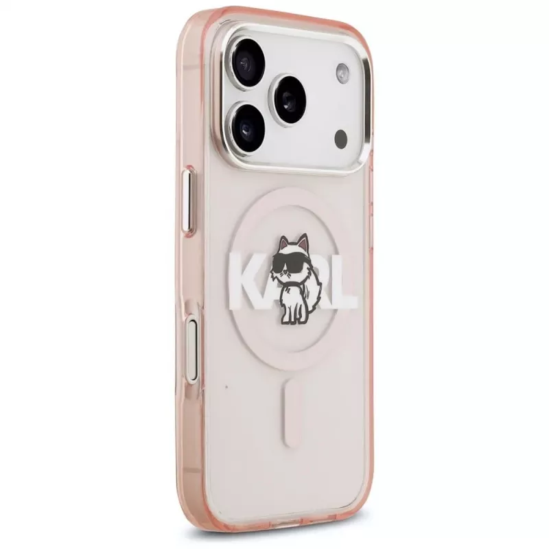 Karl Lagerfeld IML Choupette Sketch Logo MagSafe Case für iPhone 17 Pro - Pink