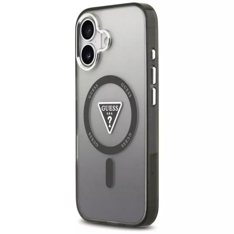 Guess IML Gradient Triangle Logo MagSafe Case für iPhone 17 Schwarz