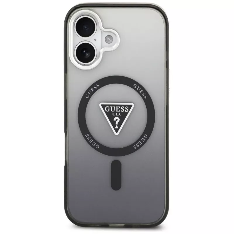Guess IML Gradient Triangle Logo MagSafe Case für iPhone 17 Schwarz
