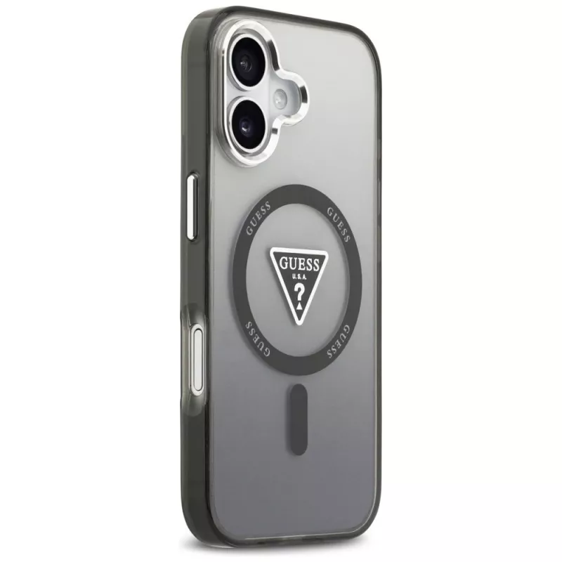 Guess IML Gradient Triangle Logo MagSafe Case für iPhone 17 Schwarz