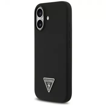 Guess Silicone Triangle Logo MagSafe Case für iPhone 17 Schwarz