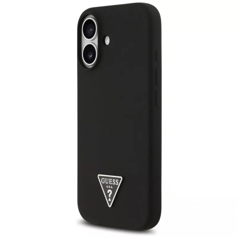 Guess Silicone Triangle Logo MagSafe Case für iPhone 17 Schwarz