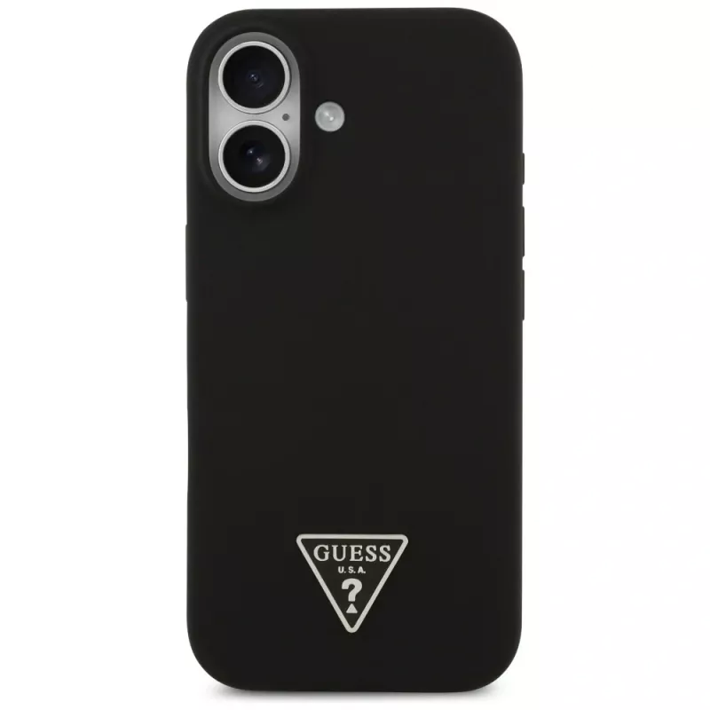Guess Silicone Triangle Logo MagSafe Case für iPhone 17 Schwarz
