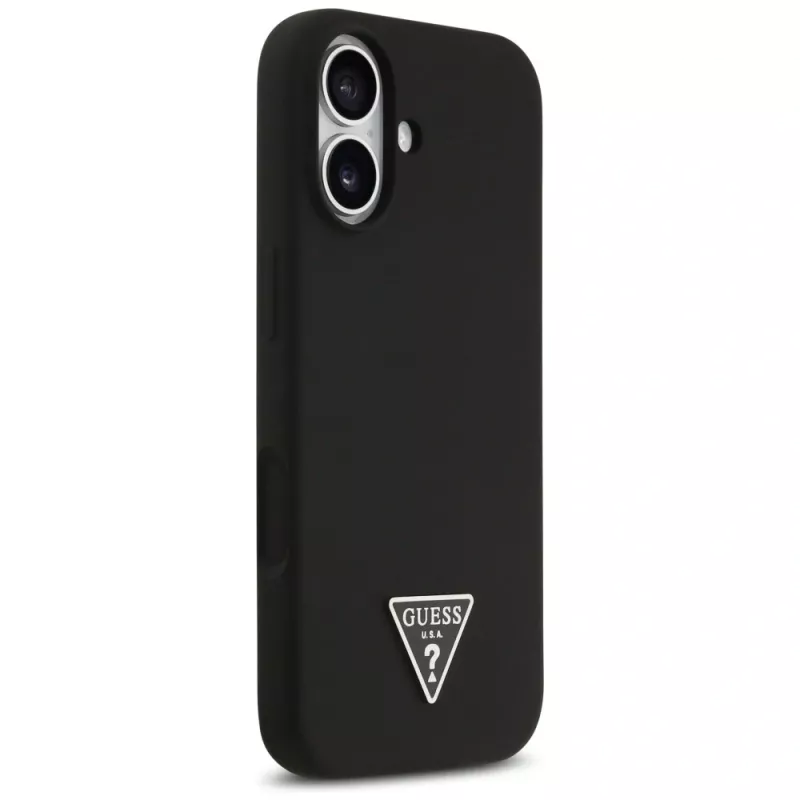 Guess Silicone Triangle Logo MagSafe Case für iPhone 17 Schwarz