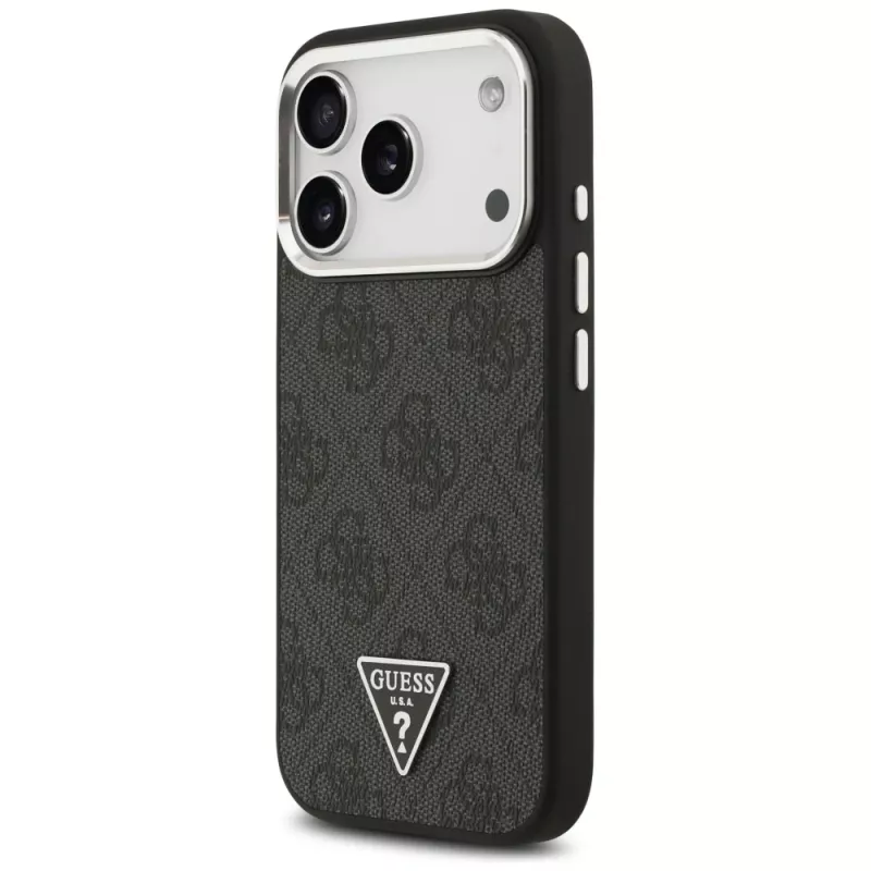 Guess 4G Triangle Logo MagSafe Case für iPhone 17 Pro (Schwarz)