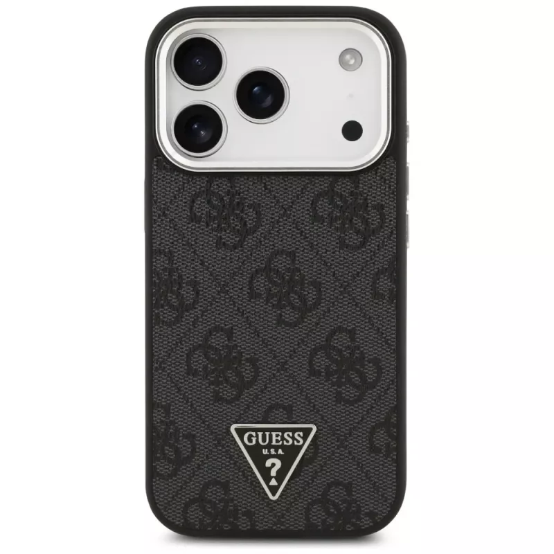 Guess 4G Triangle Logo MagSafe Case für iPhone 17 Pro (Schwarz)