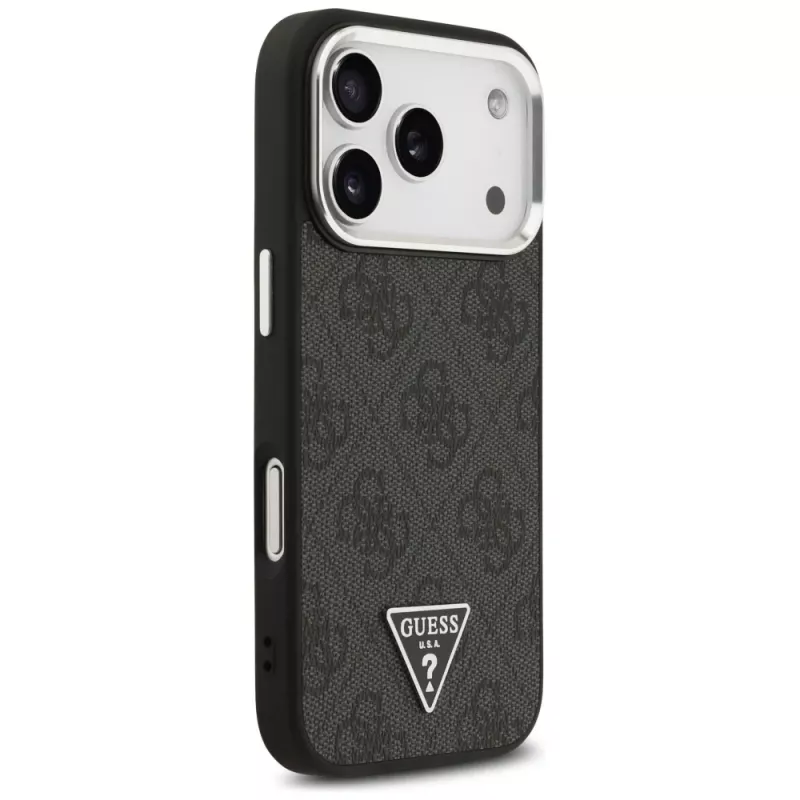 Guess 4G Triangle Logo MagSafe Case für iPhone 17 Pro (Schwarz)