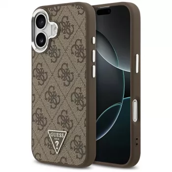 Guess 4G Triangle Logo MagSafe Case für iPhone 17 (Braun)