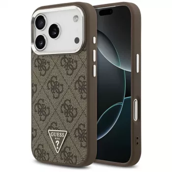 Guess 4G Triangle Logo MagSafe Case für iPhone 17 Pro (Braun)