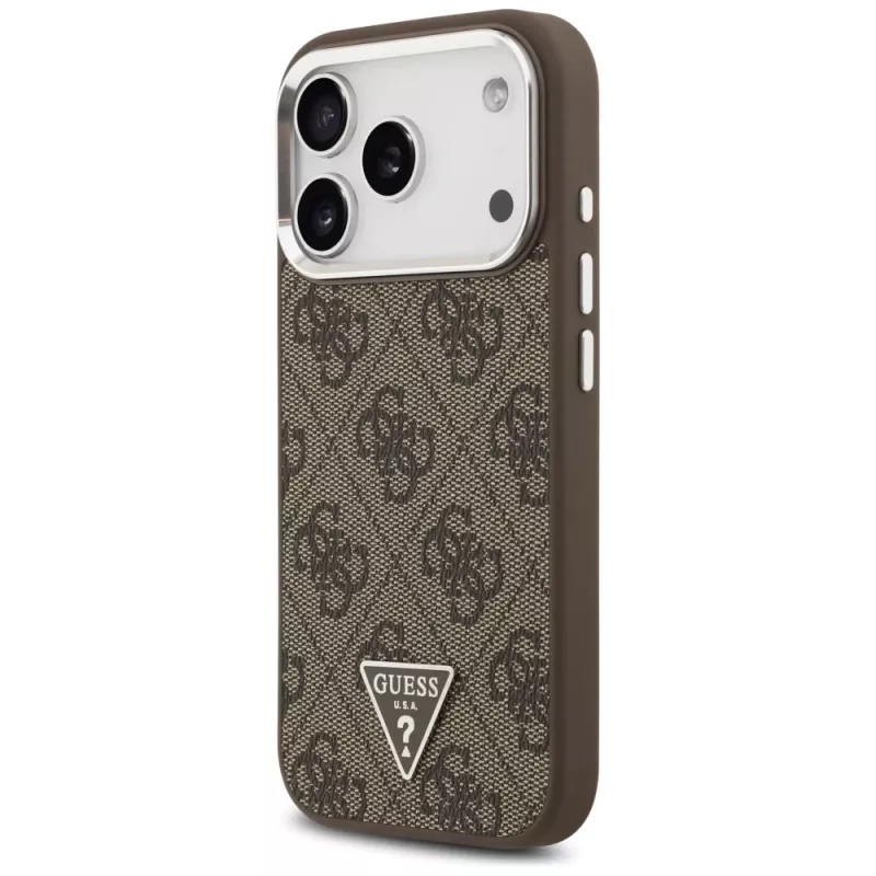 Guess 4G Triangle Logo MagSafe Case für iPhone 17 Pro (Braun)